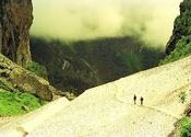 Walking on snow bridge to VOF by Sadanand Kamath.  Tags: Chamoli, Uttarakhand, Valley of Flowers National Park, vof.