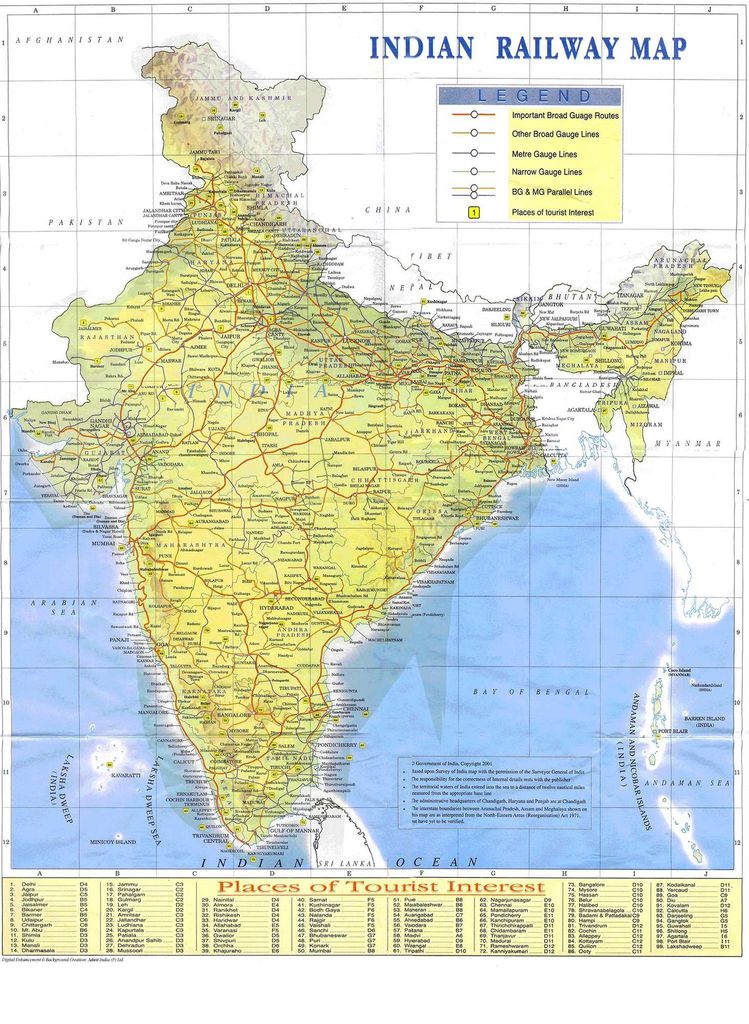 India Railways Map India Railways Map