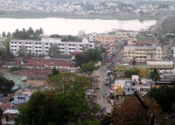 A view of palani town from the winch by Cosmopolite.  Tags: Palani, Tamil Nadu.