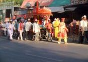 Holi Procession in Ellora by vonkla.  Tags: Ellora Caves, Holi, procession.