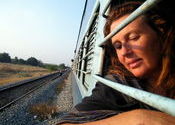 Train to Sai Baba Ashram, Andhra Pradesh by Susiewoo.  Tags: Andhra Pradesh, Puttaparthi, Trains, Ashrams.
