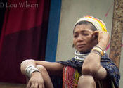 Bonda Lady Thinking by Lou Wilson.  Tags: Odisha, Bhubaneswar, Koraput District, People and Faces, bonda tribe, Onukudelli Market, bonda.