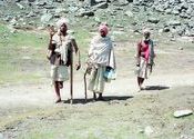 Handicap trekker by Sadanand Kamath.  Tags: Amarnath Temple.