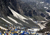 Amarnath Cave by Myfamilytour.  Tags: Jammu and Kashmir, Amarnath Temple.