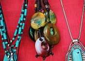 Roadside colorful ornaments for sale in Leh by drvbose.  Tags: Jammu and Kashmir, Ladakh, Leh, colorful.