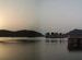 Jal Mahal and Mansagar lake, as the sun rose from behind the hills
