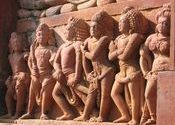 drupadi & her 5 Pandava bros. husbands, Deogarh by bijapuri.  Tags: Deoghar, Jharkhand.