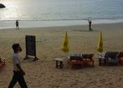 Beach Cricket, Cafe del Sol by unclelach.  Tags: Palolem, Goa, cricket, beach.