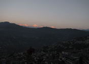 The first rays on the orange behemoth - Mount Kanchenjunga  by schumifactor.  Tags: Sikkim, Gangtok, Kanchenjunga, rays.