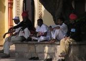 Guards relaxing - City Palace in Jaipur by ThierryBxl.  Tags: Jaipur, Rajasthan, People and Faces, Jaipur City Palace, city palace, palace.