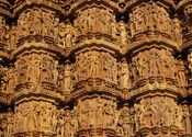 Sculpture Detail - Khajuraho by Vishaka.  Tags: Khajuraho, Madhya Pradesh, Temples and Monuments.