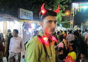 devil by Sama.  Tags: Tamil Nadu, Chennai, mylapore.