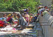 Street Laundry Gandhinagar by Lou Wilson.  Tags: Gandhinagar, Gujarat, People and Faces.