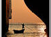 Sun set at ship breaking yard