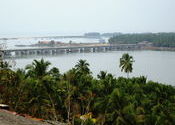 A lagoon of Arabian sea viewed from Chandragiri Fort,Kasaragod ,Kerala,India. by soumen369.  Tags: Kerala, Kasaragod, fort, sea.