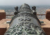 Cannon sight view of Jodhpur by selar.  Tags: Rajasthan, Jodhpur, Mehrangarh Fort.