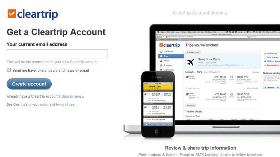 Submit your email address and click on Create Account
