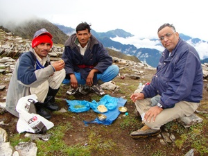 Roopkund Trek - Breakfast at Kalu Vinayak