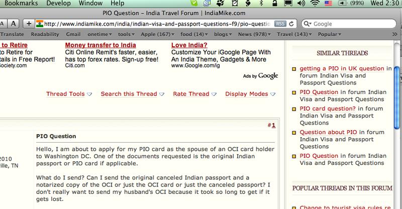 PIO Question India Travel Forum