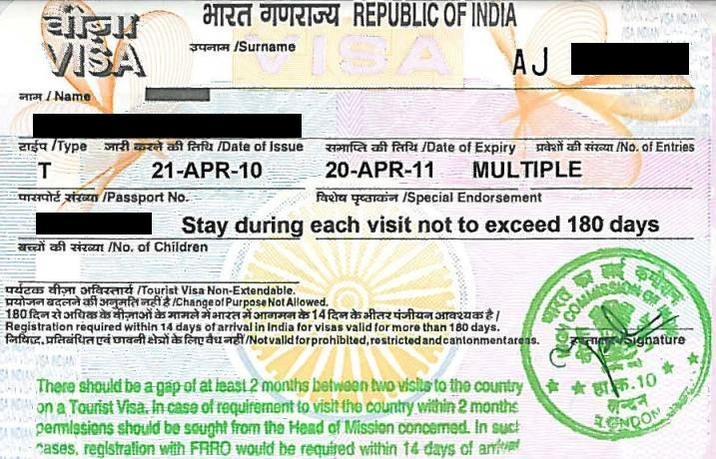 india visa stamp