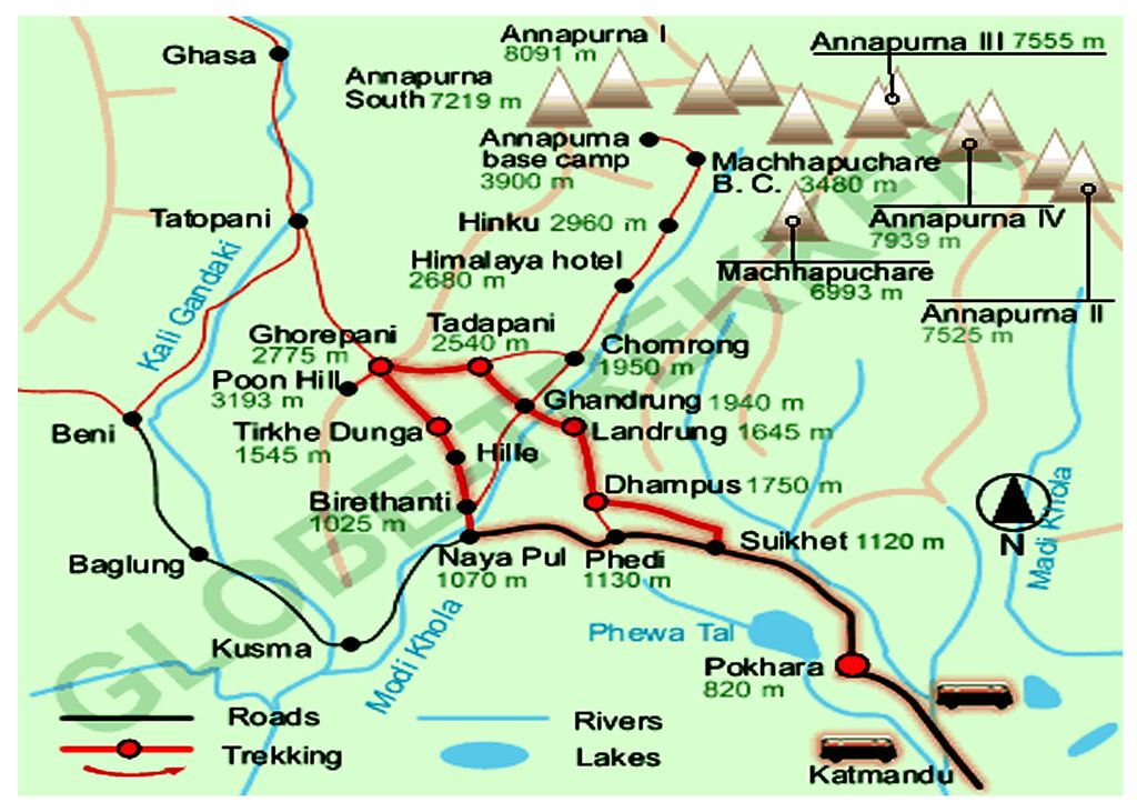 Poonhill Trek Map - India Travel Forum | IndiaMike.com
